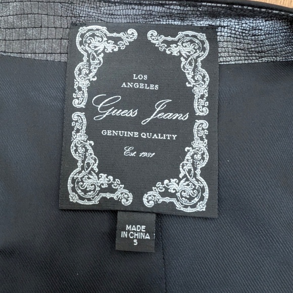 Guess Vest Waistcoat Faux Snake Sleeveless Button Up Textured Fitted - Picture 10 of 12